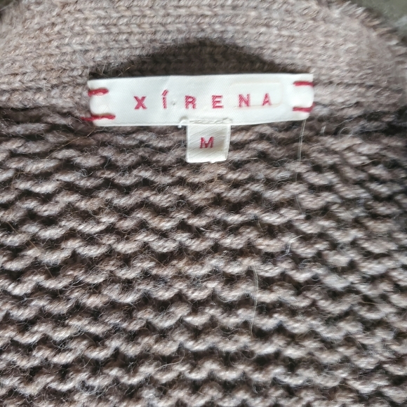XíRENA Open Cardigan Brown Striped Alpaca Blend Preppy Grampacore Boho FLAW - Picture 5 of 10